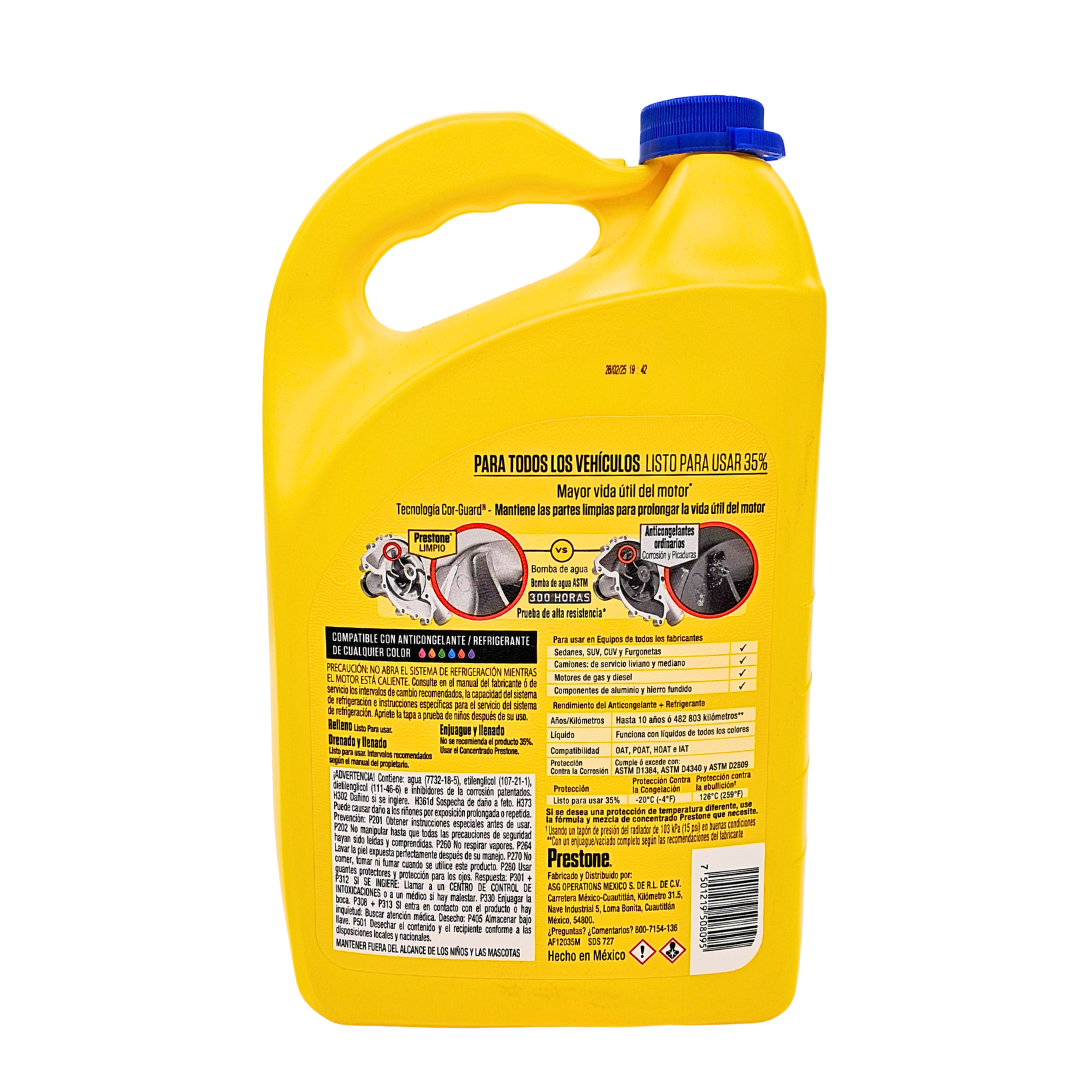 Coolant Prestone mezcla precisa 35% 3.78L